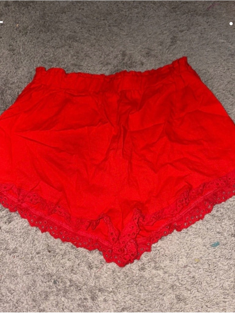 Blue Rain Red Lace-Trim Sleep Shorts